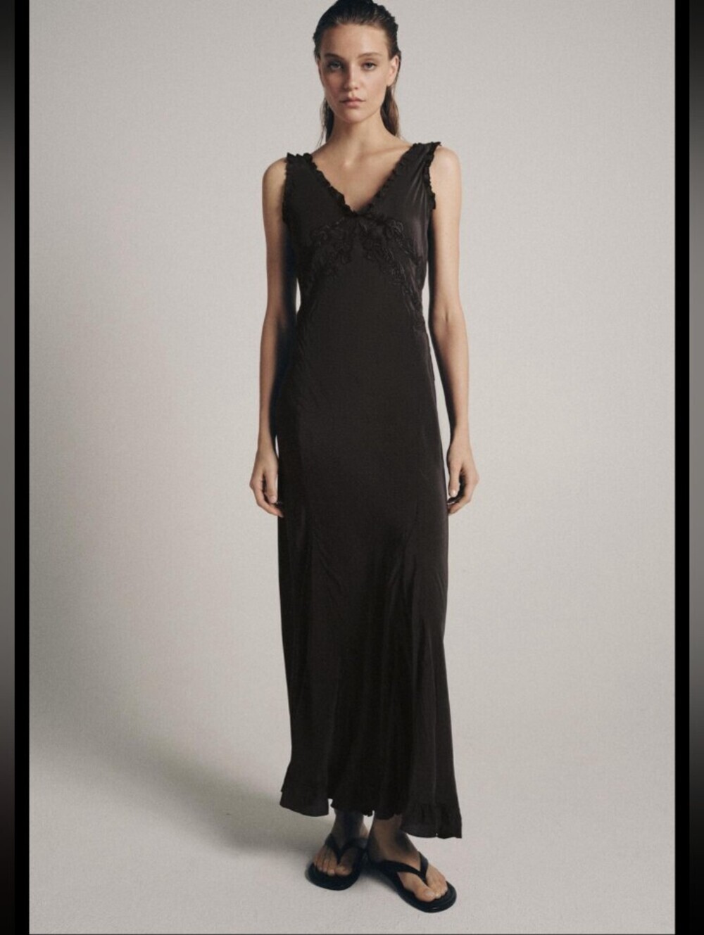 Zara Embroidered Long Dress ZW Collection